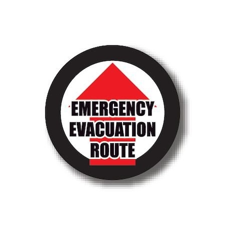 Ergomat 12in CIRCLE SIGNS - EMERGENCY EVACUATION ROUTE DSV-SIGN 144 #3092 -UEN